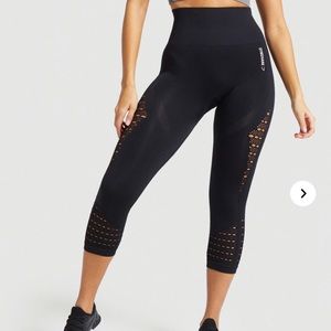 Gymshark Energy+ Seamless Cropped Leggings Black